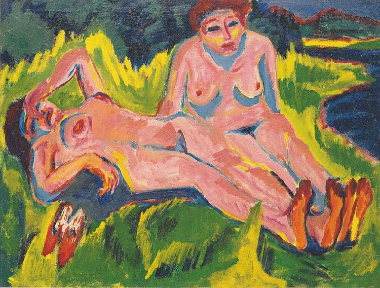 Ernst Ludwig Kirchner Zwei rosa Akte am See Germany oil painting art